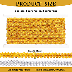 2 Cards 2 Colors Metallic Polyester Lace Trim&nbsp;OCOR-FG0001-39