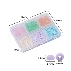 1800Pcs 6 Colors 8/0 Transparent & Opaque Glass Seed Beads&nbsp;SEED-YW0001-31