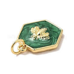Rack Plating Brass Enamel Pendants&nbsp;KK-H431-10G