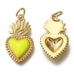 Golden Tone Brass Enamel Pendants&nbsp;KK-K750-01G-A