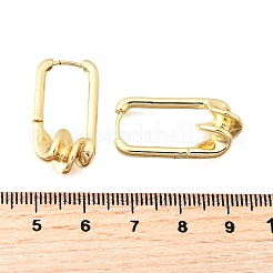 Rectangle Brass Hoop Earrings&nbsp;EJEW-Z121-08G