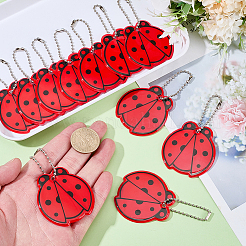 11Pcs PVC Plastic Ladybug Pendant Decorations&nbsp;HJEW-SC0003-22