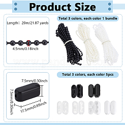 3Pcs 3 Colors Plastic Ball Chains with Clasps&nbsp;DIY-PH0030-32