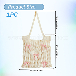 Polyester Bowknot Knitted Shoulder Bags for Women&nbsp;AJEW-WH20816-075A