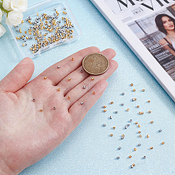 300Pcs 2 Colors 201 Stainless Steel Crimp Beads&nbsp;STAS-UN0064-93