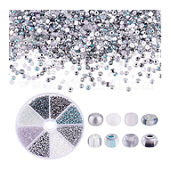 80G 8 Colors Round Glass Seed Beads&nbsp;SEED-PH0002-42