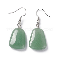 Natural Green Aventurine Trapezoid Dangle Earrings&nbsp;EJEW-D188-02P-06