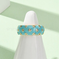 Brass Micro Pave Cubic Zirconia Cuff Open Rings&nbsp;CU-CBAB3AD-12G-02
