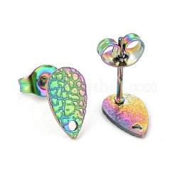 Ion Plating(IP) 304 Stainless Steel Stud Earring Findings&nbsp;STAS-O119-29MC