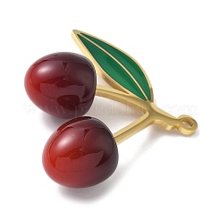 304 Stainless Steel with Acrylic Cherry Pendants&nbsp;LS-STAS-G362-05G-02
