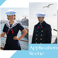 Polyester Stripe Sailor Hat&nbsp;AJEW-WH20070-246