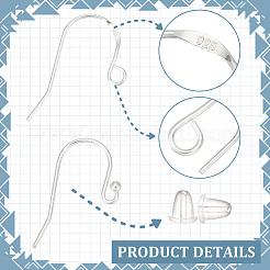 16Pcs 2 Styles 925 Sterling Silver Earring Hooks&nbsp;STER-ME0001-23