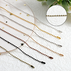 28Pcs 7 Colors Iron Ball Chain Necklace Making&nbsp;MAK-SP0001-07