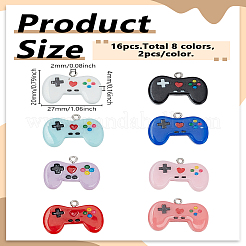 16Pcs 8 Colors Resin with Iron Pendants&nbsp;RESI-LP0001-70