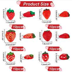 60Pcs 6 Style Opaque Resin Cabochons&nbsp;CRES-AR0001-17