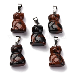 Natural Mahogany Obsidian Pendants&nbsp;G-B127-08P-06