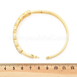 Brass Micro Pave Clear Cubic Zirconia Hinged Bangles for Women&nbsp;BJEW-K274-01G