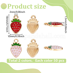 100Pcs 2 Colors Light Gold Plated Alloy Enamel Pendants&nbsp;ENAM-ME0001-01