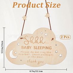 Baby Sleeping Do Not Disturb Wood Door Hanging Decorations&nbsp;DIY-WH20002-82B