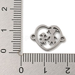 Mother's Day 201 Stainless Steel Hollow Connector Charms&nbsp;STAS-S146-02P