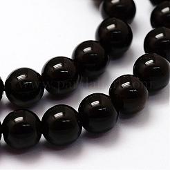 Natural Golden Sheen Obsidian Beads Strands&nbsp;G-F364-08-8mm