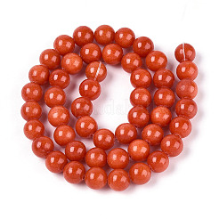 Dyed Natural Mashan Jade Round Beads Strands&nbsp;G-T139-8mm-67C