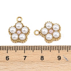 304 Stainless Steel & ABS Plastic Imitation Pearl Pendants&nbsp;STAS-Z166-01G