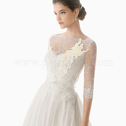 Leaf Polyester Embroidery Lace Appliques&nbsp;DIY-FG0003-90B