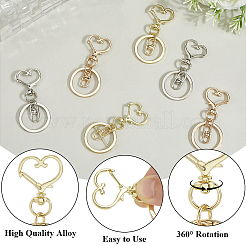 18Pcs Alloy Swivel Keychain Clasps&nbsp;KEYC-SP0001-48B-G