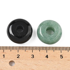 Natural & Synthetic Mixed Gemstone Donut/Pi Disc Charms&nbsp;G-M454-01C