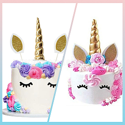 8Pcs 8 Colors Cloth Unicorn Horn Ear Elastic Headband&nbsp;OHAR-GF0001-50