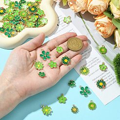 60Pcs 10 Styles Golden Tone Alloy Enamel Pendants&nbsp;FIND-CJ0003-48