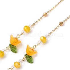 Flower Acrylic Charms & Glass Eyeglasses Chains&nbsp;AJEW-TA00041