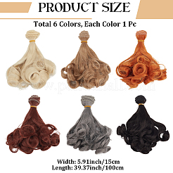 6Pcs 6 Colors High Temperature Fiber Long Pear Perm Hairstyle Doll Wig Hair&nbsp;DOLL-GF0001-15