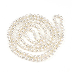 8.2MM Baking Paint Pearlized Glass Pearl Round Beaded Long Necklaces&nbsp;HY-T002-03B