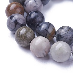 Natural Polychrome Jasper/Picasso Stone/Picasso Jasper Beads Strands&nbsp;G-P424-C-10mm