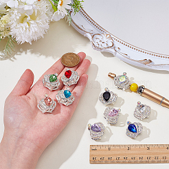 10Pcs 10 Colors Alloy Glass Beads&nbsp;ALRI-AR0001-11