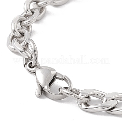 Non-Tarnish 304 Stainless Steel Curb & Cable Chains Bracelet for Men Women&nbsp;STAS-E001-04P