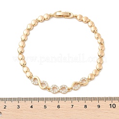 Brass Micro Pave Cubic Zirconia Link Chain Bracelets&nbsp;KK-R217-46G