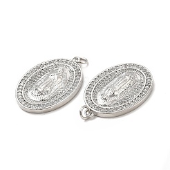 Brass Micro Pave Cubic Zirconia Pendants&nbsp;KK-E068-VB271-1