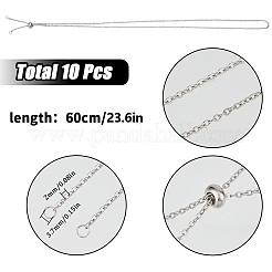 10Pcs 304 Stainless Steel Slider Necklace Making&nbsp;NJEW-SC0001-09