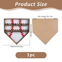 Baseball Theme Wood Wall Mounted Finger Ring Organizer Display Stands&nbsp;AJEW-WH0031-70A