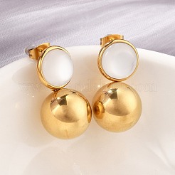 304 Stainless Steel Stud Earrings&nbsp;EJEW-D319-14G