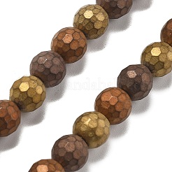 PVD Vacuum Plating Non-magnetic Synthetic Hematite Beads Strands&nbsp;X-G-F682-01B