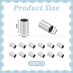 300Pcs 201 Stainless Steel Crimp Beads&nbsp;STAS-UN0064-87
