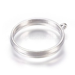 Alloy Open Back Bezel Pendants&nbsp;PALLOY-WH0030-01P