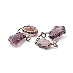 Natural Amethyst and Druzy Agate Big Pendants&nbsp;G-M383-18R