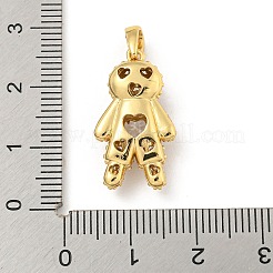 Rack Plating Brass Clear Cubic Zirconia Pendants&nbsp;KK-P277-38G-01