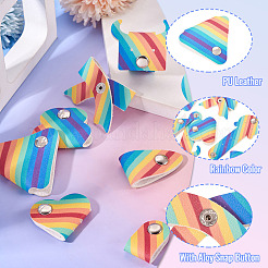 9Pcs 9 Styles Rainbow Color PU Leather Cable Keepers&nbsp;AJEW-TA0002-35