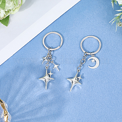2Pcs 2 Styles Alloy Keychains&nbsp;KEYC-SP0001-37A